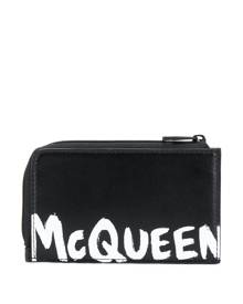Alexander McQueen logo print coin pouch cardholder - Black