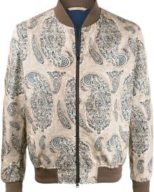 ETRO long sleeve paisley print bomber jacket - Neutrals