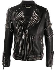 Philipp Plein studded doberman biker jacket - Black