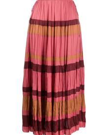 Ulla Johnson striped pleated midi skirt - Pink