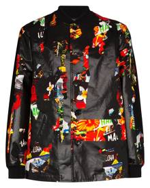 Comme Des Garçons Homme Plus floral print coated bomber jacket - Black