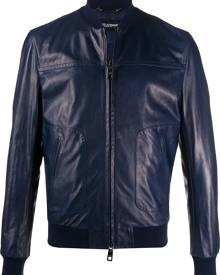 Dolce & Gabbana bomber leather jacket - Blue