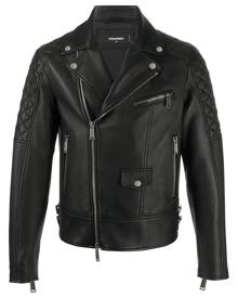 Dsquared2 quilted detailed biker jacket - Black