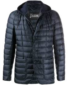 Herno layered hooded puffer jacket - Blue