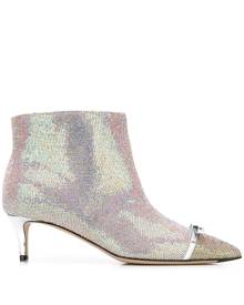 Marco De Vincenzo iridescent studded 55mm leather boots - Pink