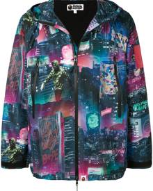 A BATHING APE® city print hooded jacket - Purple
