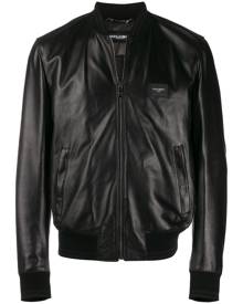 Dolce & Gabbana logo plaque bomber jacket - Black