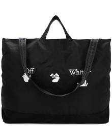 Off-White OW logo print tote - Black