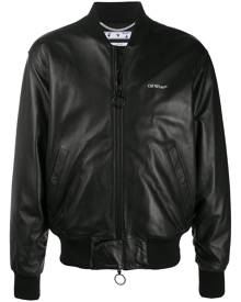 Off-White leather Agreement bomber jacket - Black