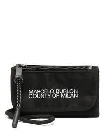 Marcelo Burlon County of Milan logo-print neck-strap pouch - Black