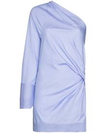 Off-White one-shoulder cotton mini dress - Blue