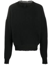 UNRAVEL PROJECT distressed-edge ribbed jumper - Black