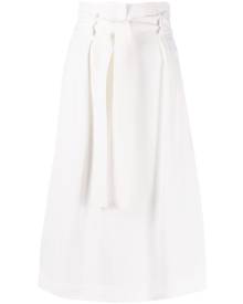 Elisabetta Franchi belted midi skirt - White