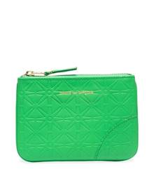 Comme Des Garçons Wallet embossed-pattern leather pouch - Green