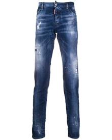 Dsquared2 paint splatter skinny jeans - Blue