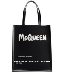 Alexander McQueen painterly logo print tote - Black