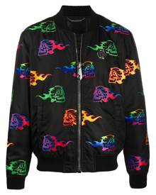 Philipp Plein skull-embroidery bomber jacket - Black