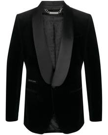 Philipp Plein Elegant velvet-effect blazer - Black