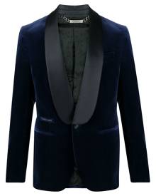 Philipp Plein Elegant velvet-effect blazer - Blue