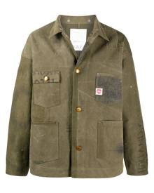 Readymade distressed button-up shirt jacket - Green