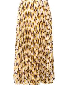 MSGM geometric pattern pleated midi skirt - Yellow