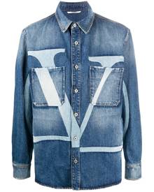 Valentino VLOGO-print denim jacket - Blue