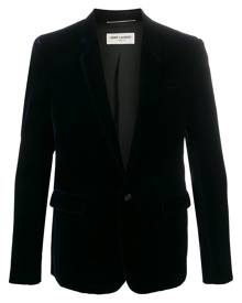 Saint Laurent velvet single button blazer - Blue