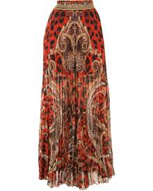 Camilla long animal print skirt - Red