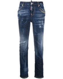 Dsquared2 distressed slim-fit crop jeans - Blue