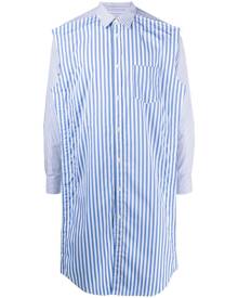 Comme Des Garçons Shirt striped longline front shirt - Blue