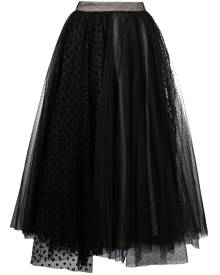 Brognano tulle layered midi skirt - Black
