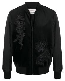 Alexander McQueen sequin-embellished floral bomber - Black