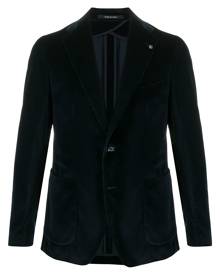 Tagliatore velvet single-breasted blazer - Blue