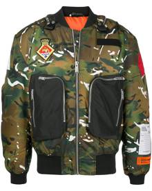 Heron Preston camouflage-print bomber jacket - Green