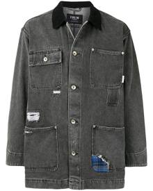 FIVE CM distressed denim shirt jacket - Grey