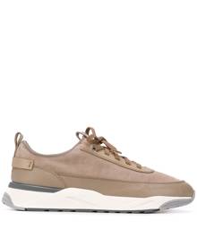 Santoni panelled lace-up sneakers - Brown