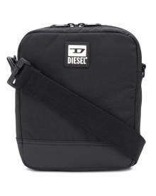 Diesel logo patch crossbody bag - Black