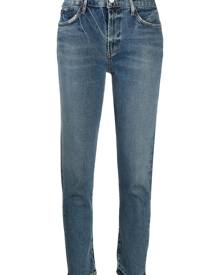 AGOLDE ripped mid-rise cropped jeans - Blue