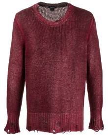 Avant Toi distressed knit crewneck jumper - Red