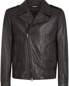 Dolce & Gabbana leather biker jacket - Black