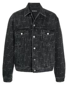 Balenciaga logo print denim jacket - Black