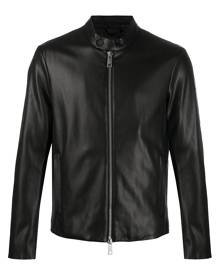Armani Exchange faux leather bomber jacket - Black