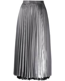 Junya Watanabe high-waisted pleated satin midi skirt - Grey