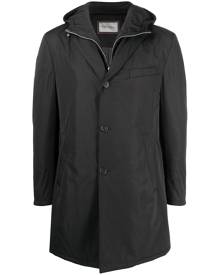 Corneliani layered style hooded coat - Black