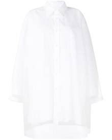 Maison Margiela sheer-panel shirt dress - White