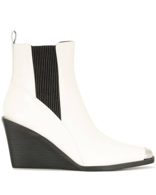 wedge boots white