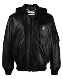 Off-White Arrow-motif leather bomber jacket - Black