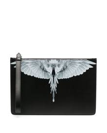 Marcelo Burlon County of Milan Wings print leather pouch - Black