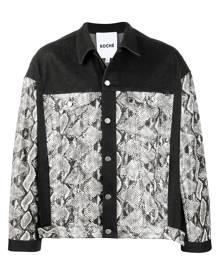 Koché snakeskin-print denim jacket - Black