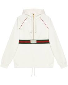 Gucci Web stripe-print hoodie - White